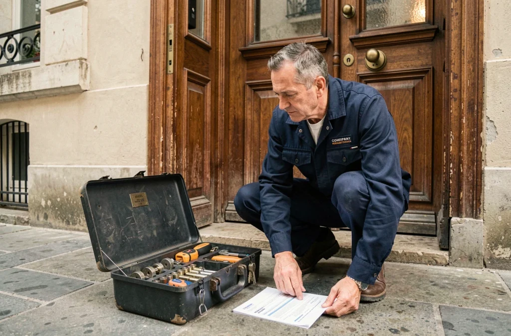 Serrurier professionnel avec contrat de location et matériel de remplacement de serrure